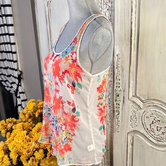 Candies Y2K Sheer Floral Print Women's Tank Top with Lovely Colors & Sequins - Picture 5 of 10